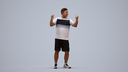 photogrammetry 3D man sport, realistic human model archviz FBX, standing pose render