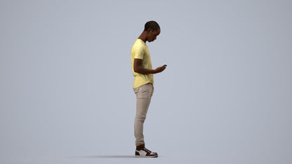3D people model boy casual kids, scanned human for 3ds Max rendering, side view render