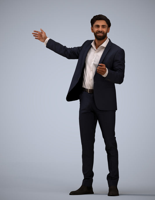 realistic 3D man business, scanned archviz people for Blender and 3ds Max