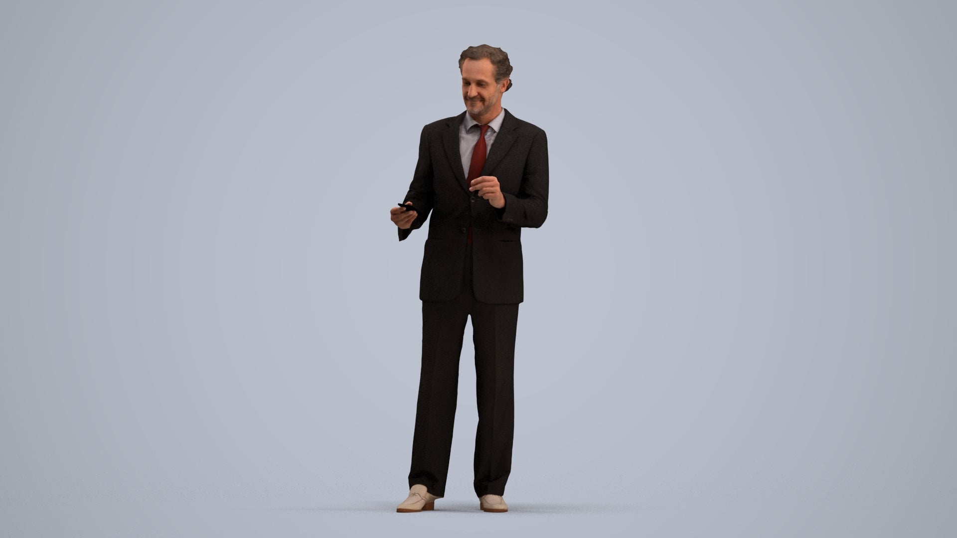 realistic 3D people man business, render-ready for V-Ray and Corona, FBX OBJ, standing pose render