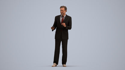realistic 3D people man business, render-ready for V-Ray and Corona, FBX OBJ, standing pose render