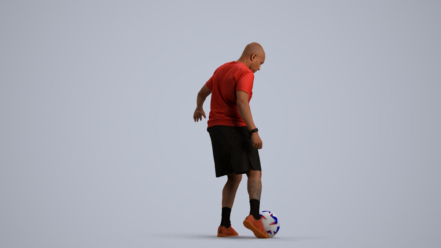 3D people model man sport, scanned human for 3ds Max rendering, front view render