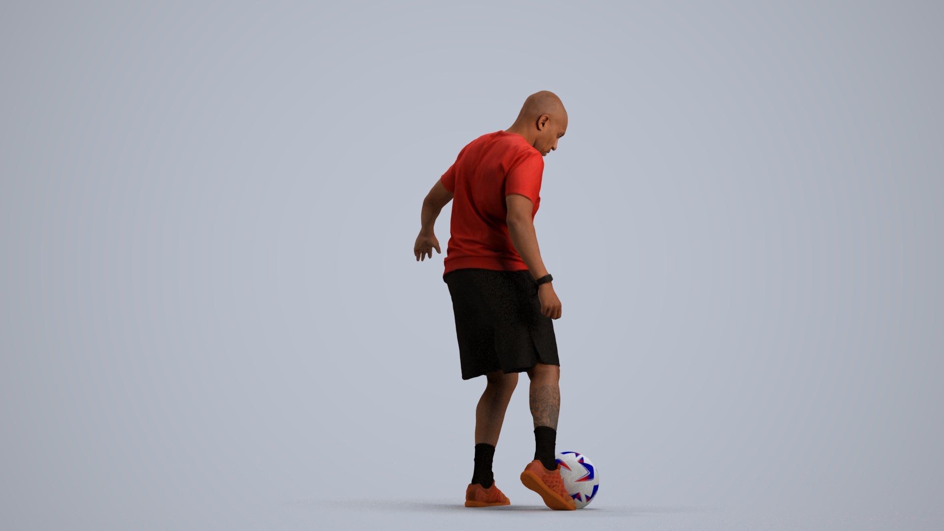 3D people model man sport, scanned human for 3ds Max rendering, front view render