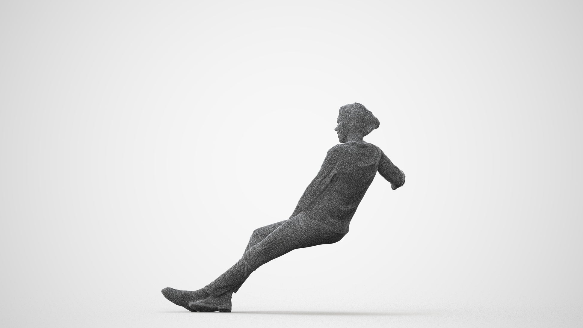 realistic 3D woman casual sitting, scanned archviz people for Blender and 3ds Max, square thumbnail
