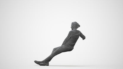 realistic 3D woman casual sitting, scanned archviz people for Blender and 3ds Max, square thumbnail