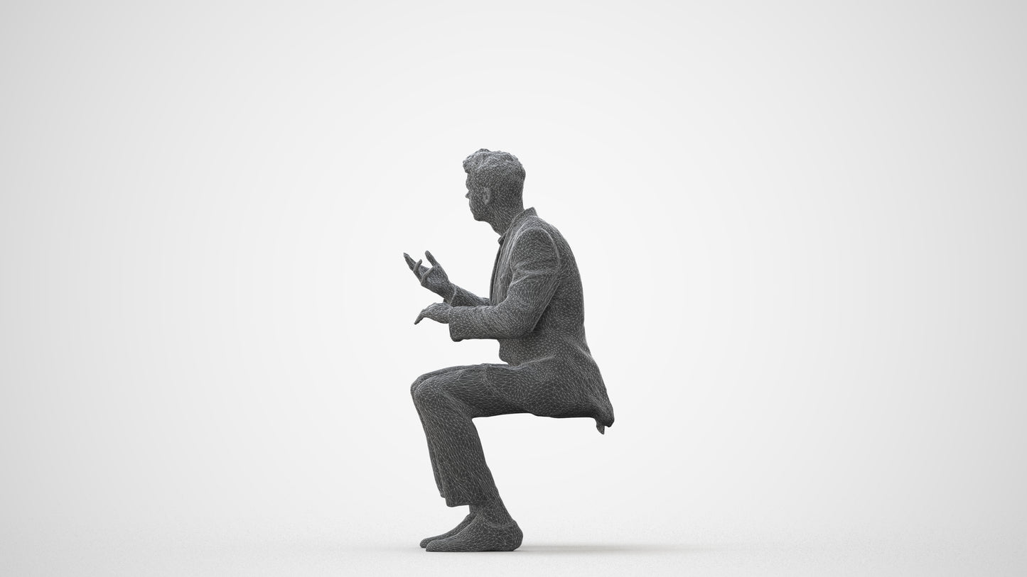 3D people model man business, scanned human for 3ds Max rendering, square thumbnail