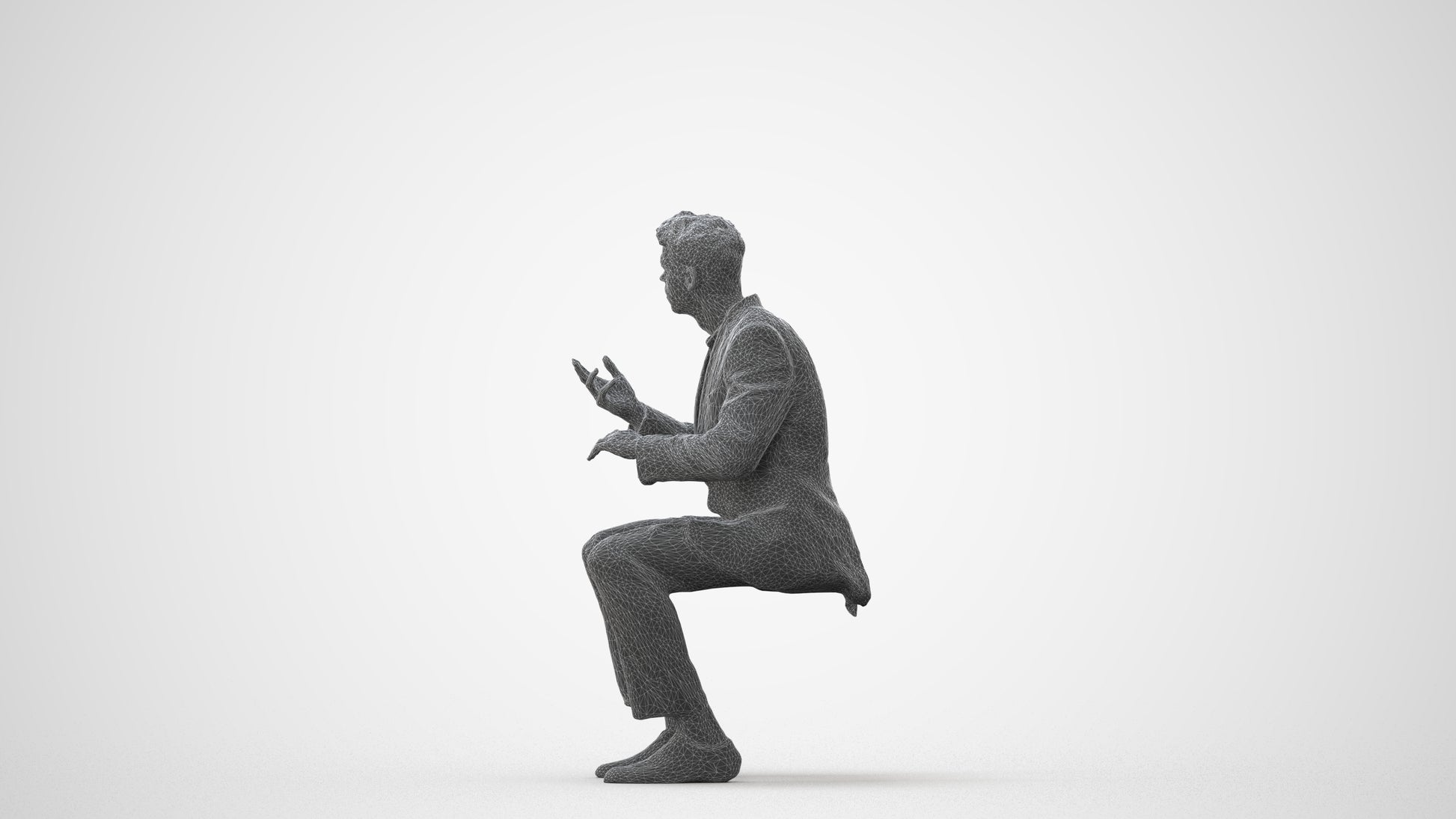 3D people model man business, scanned human for 3ds Max rendering, square thumbnail
