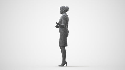 photogrammetry 3D woman hospitality, realistic human model archviz FBX, square thumbnail