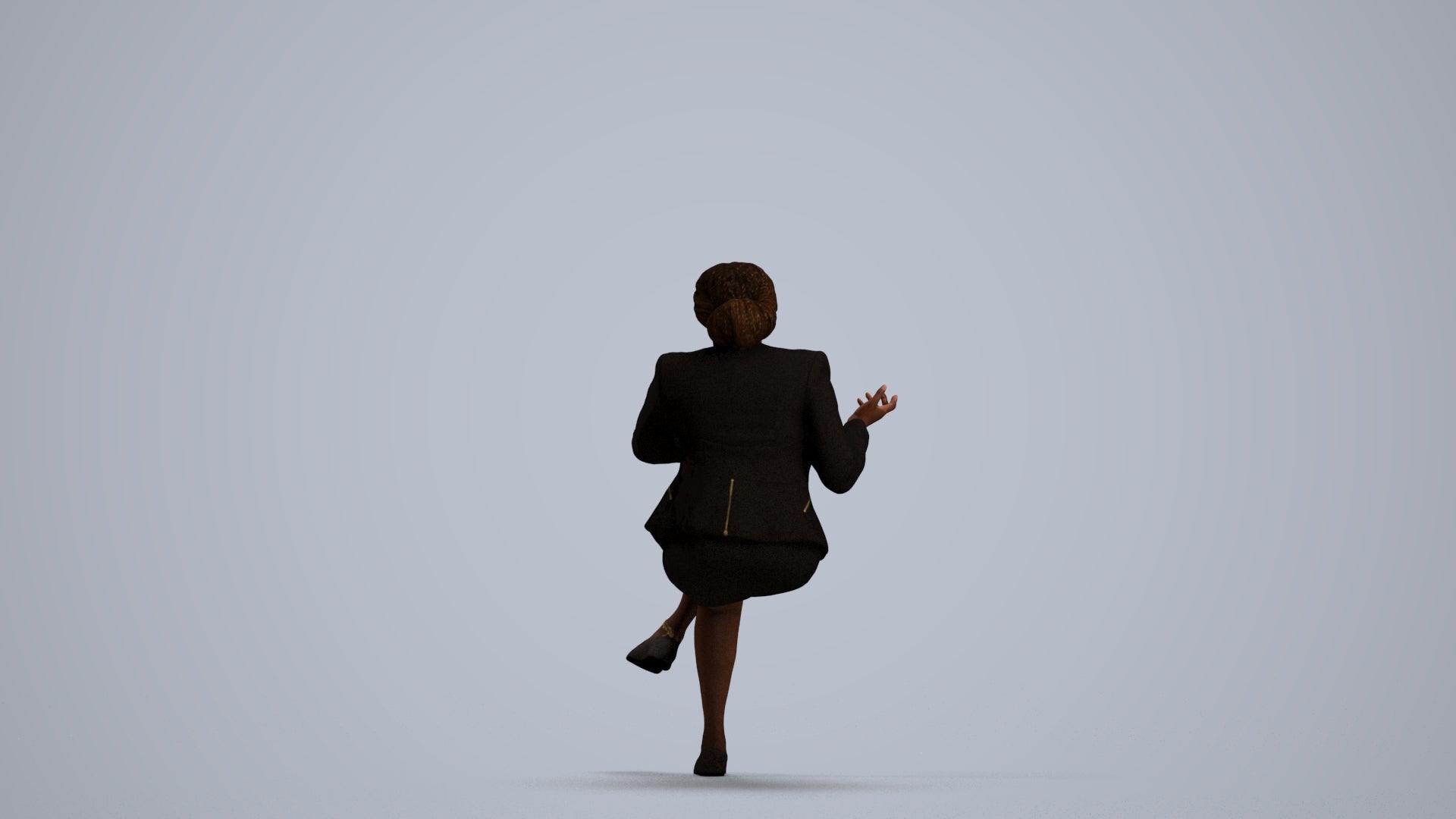 scanned 3D woman business sitting, photogrammetry people for Enscape and V-Ray, front view render