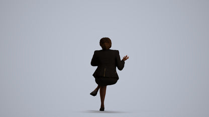 scanned 3D woman business sitting, photogrammetry people for Enscape and V-Ray, front view render