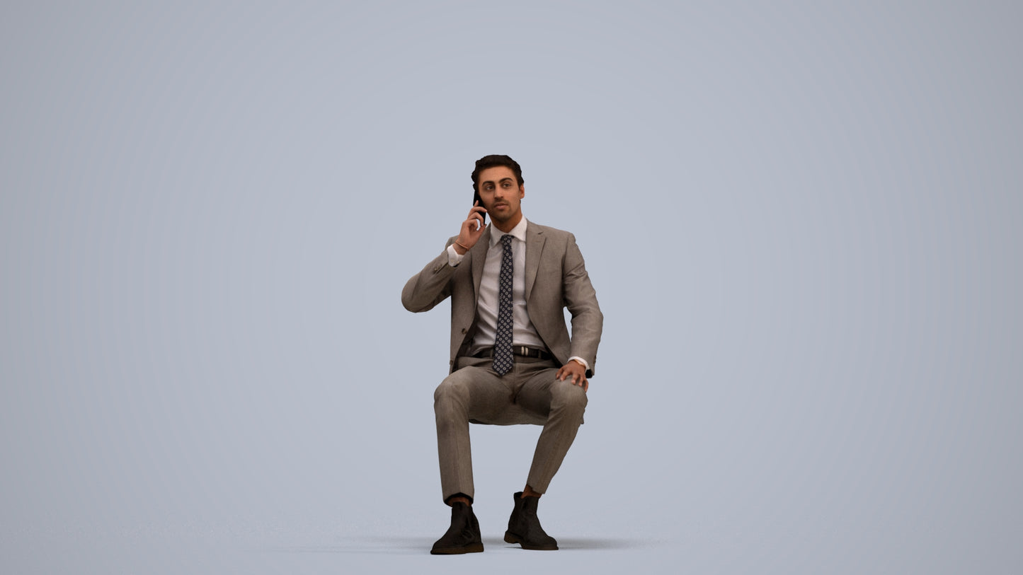 scanned 3D man business, photogrammetry people for Enscape and V-Ray, standing pose render