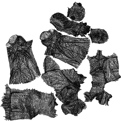 realistic 3D senior man business standing, scanned archviz people for Blender and 3ds Max, wireframe top-down view