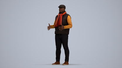 realistic 3D man casual standing, scanned archviz people for Blender and 3ds Max, standing pose render