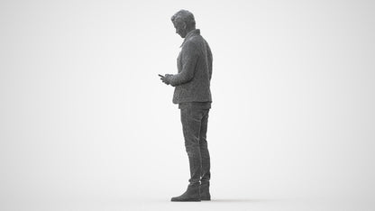 realistic 3D people man casual standing, render-ready for V-Ray and Corona, FBX OBJ, square thumbnail