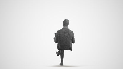 realistic 3D man business, scanned archviz people for Blender and 3ds Max, wireframe front view