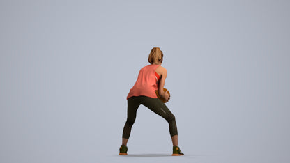 realistic 3D people woman sport, render-ready for V-Ray and Corona, FBX OBJ, front view render