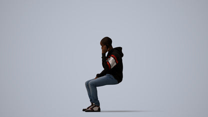 realistic 3D boy casual kids, scanned archviz people for Blender and 3ds Max, three-quarter view render