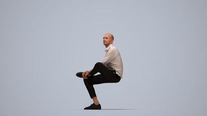 scanned 3D man business, photogrammetry people for Enscape and V-Ray, top-down view render