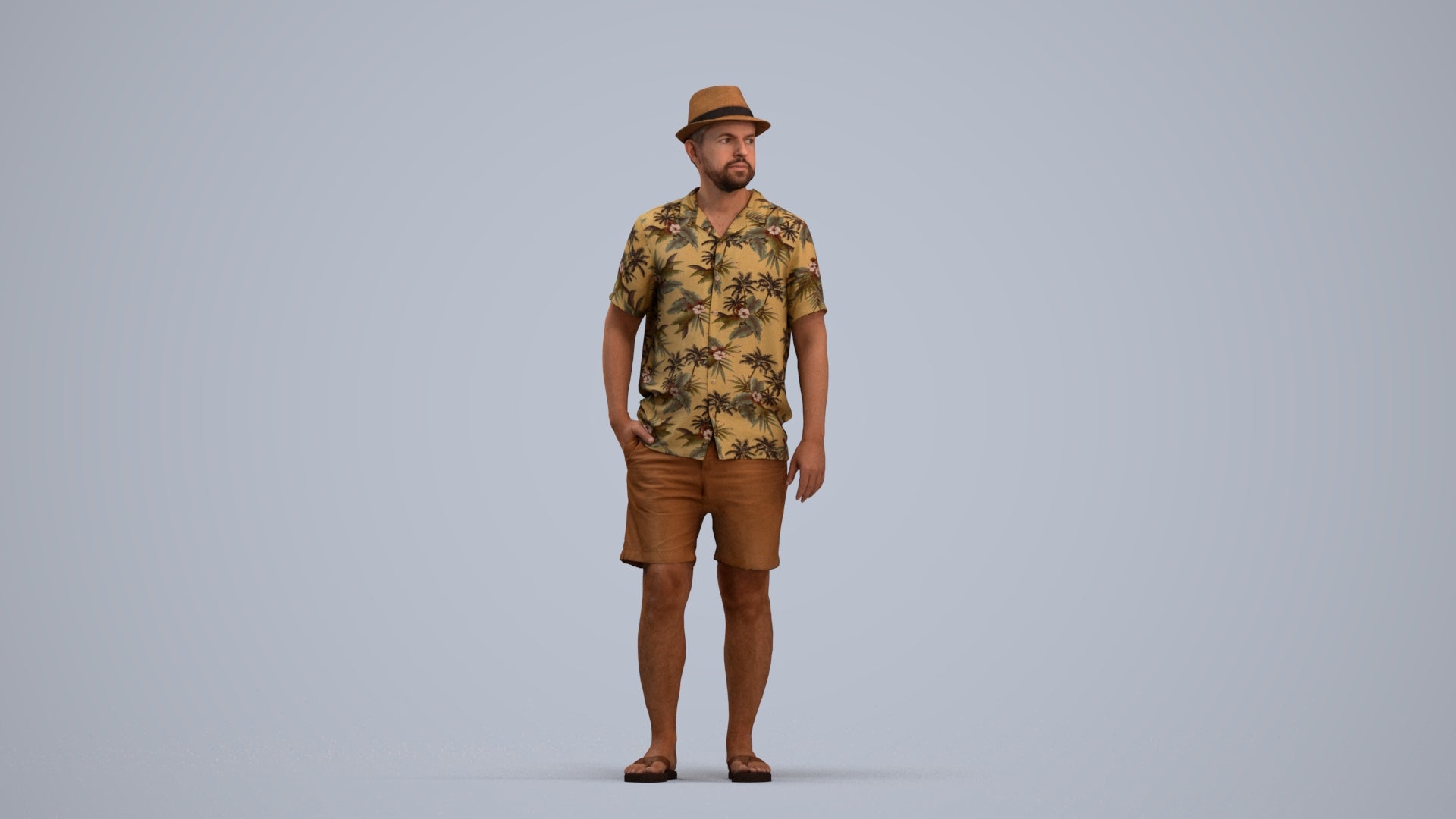 scanned 3D man standing, photogrammetry people for Enscape and V-Ray, standing pose render