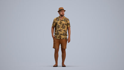 scanned 3D man standing, photogrammetry people for Enscape and V-Ray, standing pose render