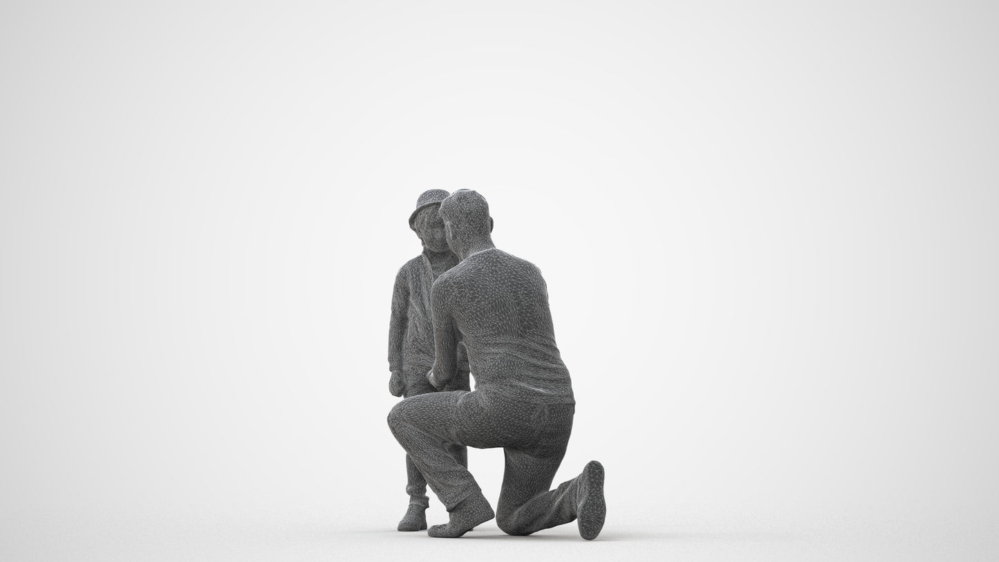 realistic 3D boy casual kids, scanned archviz people for Blender and 3ds Max, square thumbnail