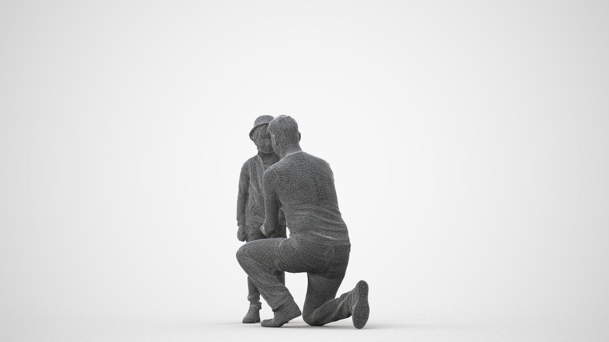 realistic 3D boy casual kids, scanned archviz people for Blender and 3ds Max, square thumbnail
