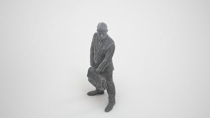 realistic 3D man business, scanned archviz people for Blender and 3ds Max, wireframe three-quarter view
