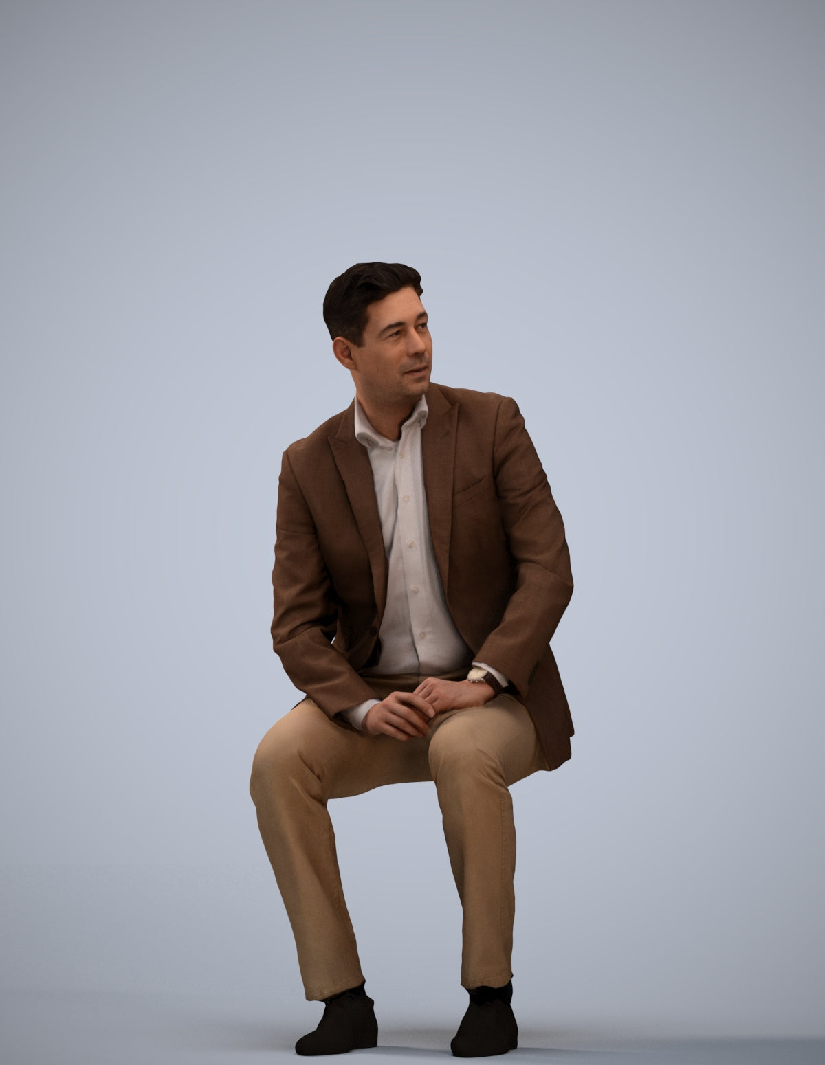 realistic 3D man business, scanned archviz people for Blender and 3ds Max