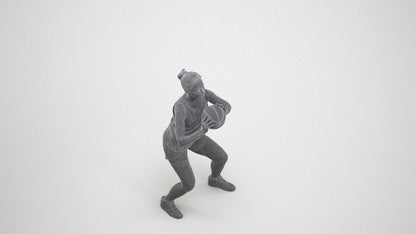 photogrammetry 3D woman sport, realistic human model archviz FBX, wireframe three-quarter view
