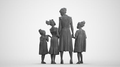 scanned 3D girl casual kids, photogrammetry people for Enscape and V-Ray, wireframe front view