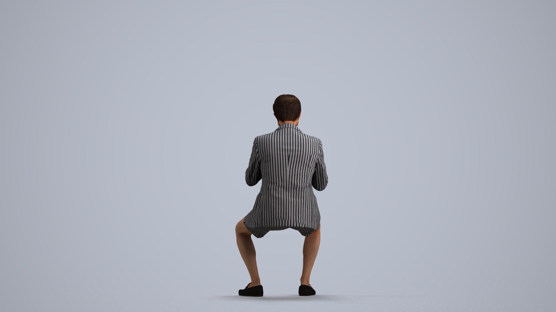 3D scanned man business, photorealistic archviz people for Enscape and SketchUp, front view render