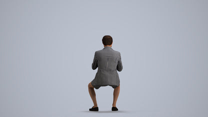 3D scanned man business, photorealistic archviz people for Enscape and SketchUp, front view render