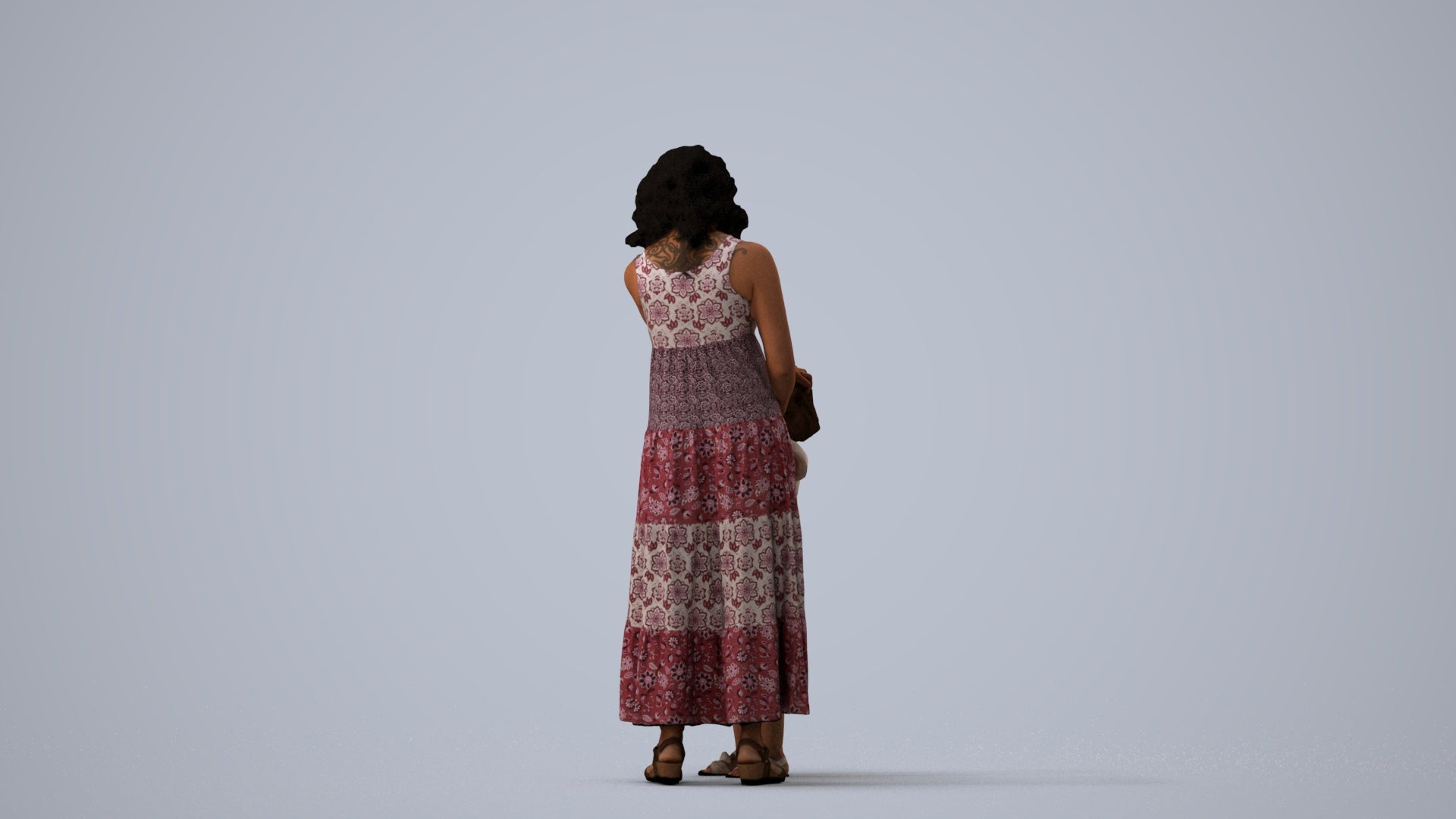 realistic 3D people girl casual kids, render-ready for V-Ray and Corona, FBX OBJ, three-quarter view render