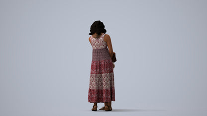 realistic 3D people girl casual kids, render-ready for V-Ray and Corona, FBX OBJ, three-quarter view render