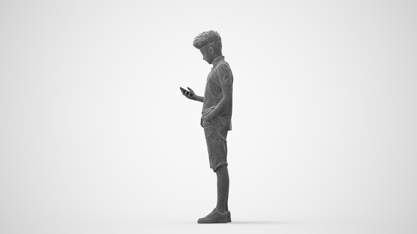 realistic 3D human boy casual kids, archviz people FBX OBJ for Blender, square thumbnail
