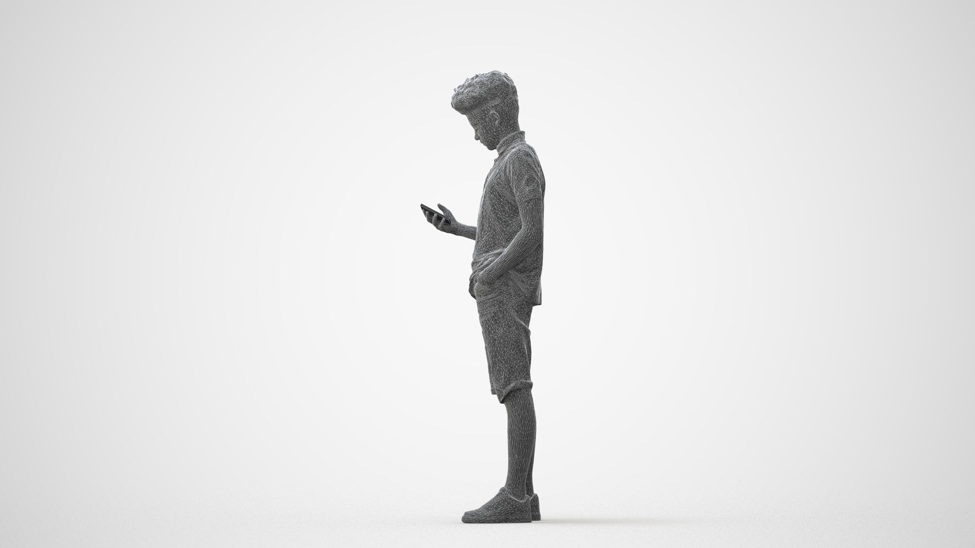 realistic 3D human boy casual kids, archviz people FBX OBJ for Blender, square thumbnail