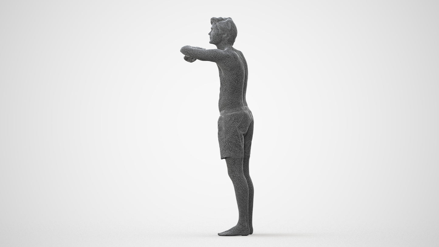 realistic 3D man pool, scanned archviz people for Blender and 3ds Max, square thumbnail
