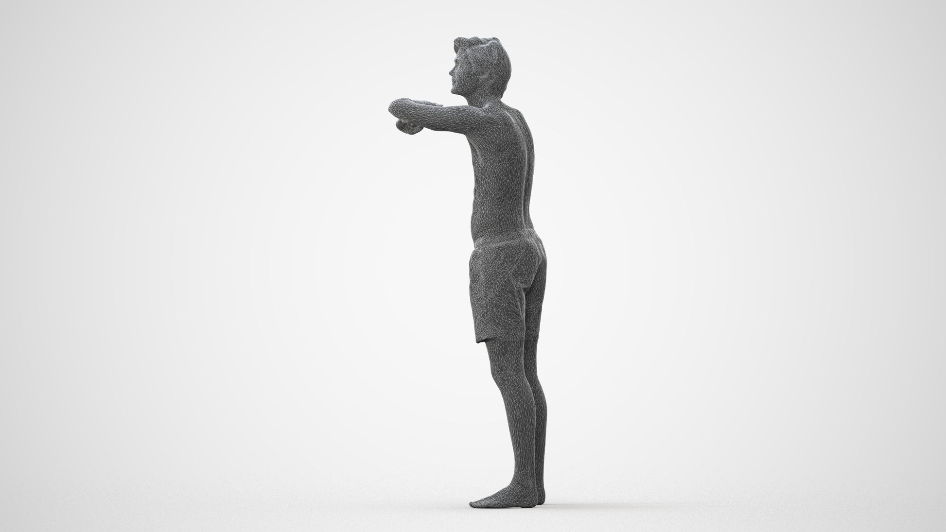 realistic 3D man pool, scanned archviz people for Blender and 3ds Max, square thumbnail