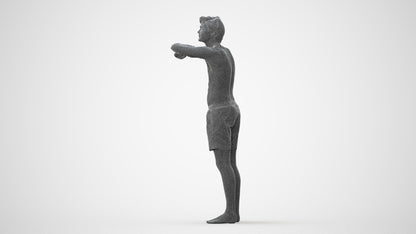 realistic 3D man pool, scanned archviz people for Blender and 3ds Max, square thumbnail