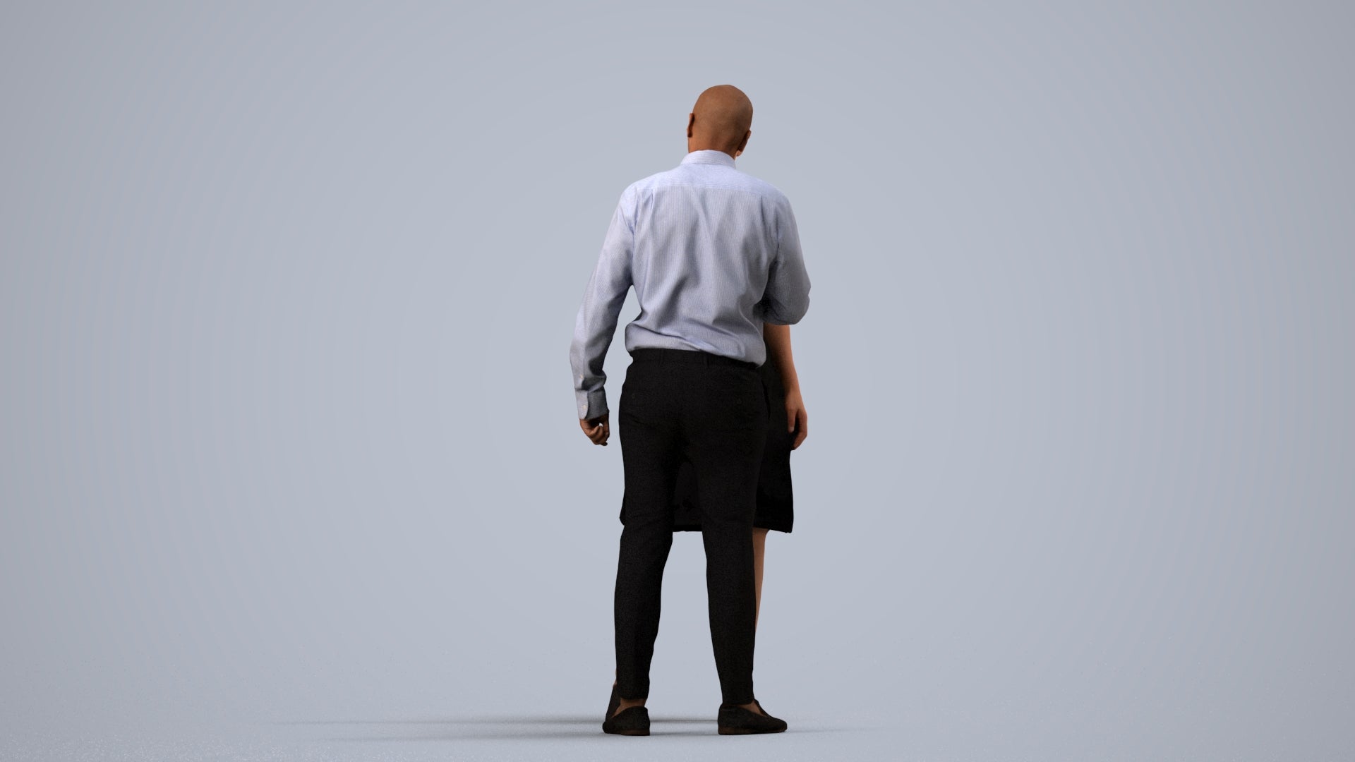 scanned 3D woman business, photogrammetry people for Enscape and V-Ray, side view render
