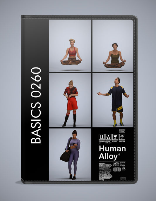 photogrammetry 3D people sport collection, 5 realistic human models archviz FBX