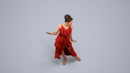realistic 3D people woman formal dancing, render-ready for V-Ray and Corona, FBX OBJ, back view render