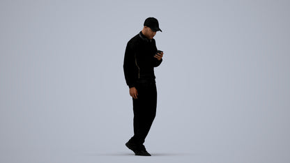3D human model man sport walking, photogrammetry scanned person for archviz, standing pose render
