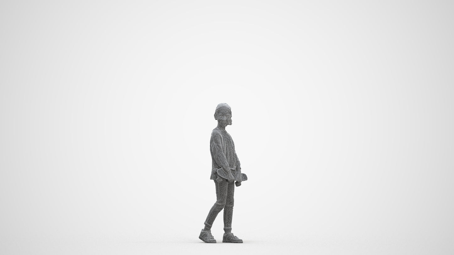 3D people model girl casual kids, scanned human for 3ds Max rendering, three-quarter front view render