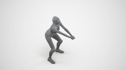 scanned 3D woman sport, photogrammetry people for Enscape and V-Ray, wireframe three-quarter view