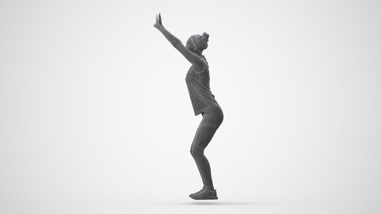 scanned 3D girl sport, photogrammetry people for Enscape and V-Ray, square thumbnail