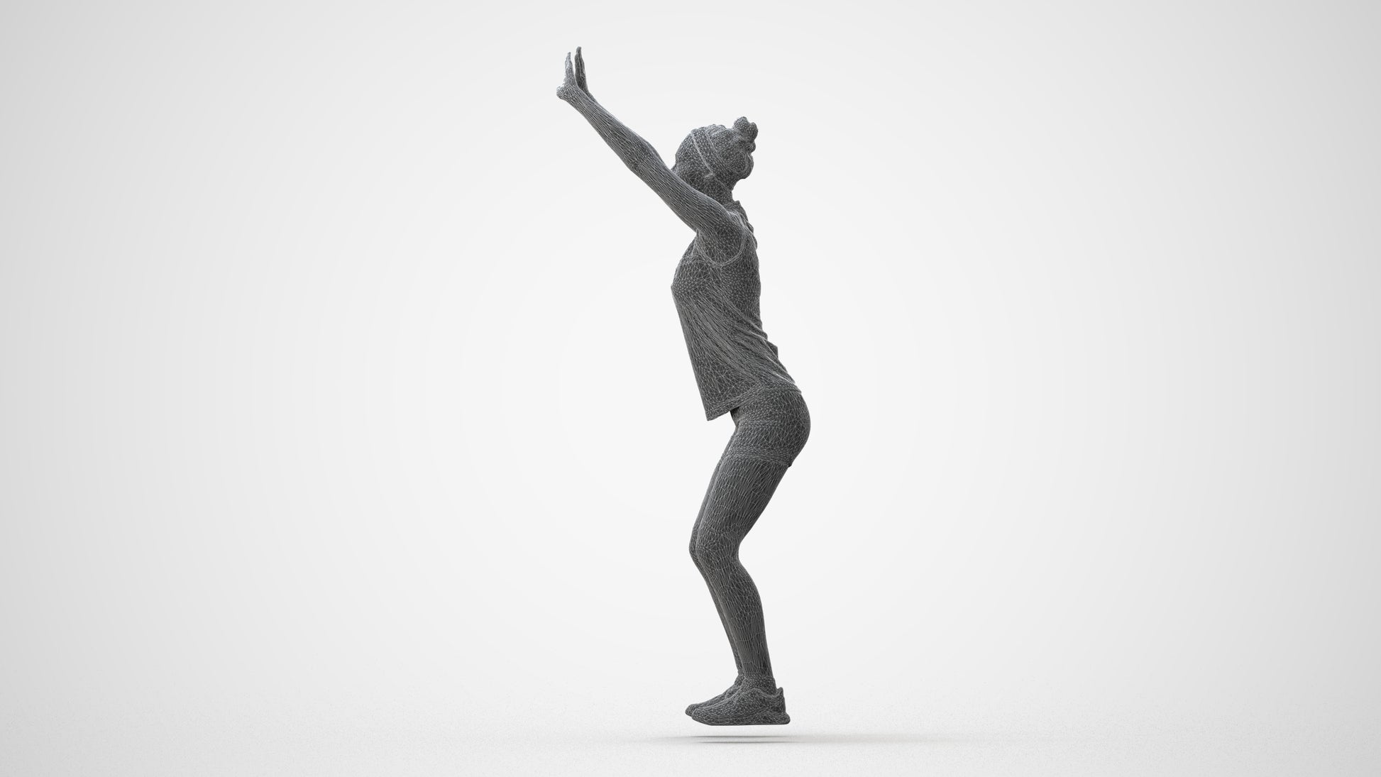 scanned 3D girl sport, photogrammetry people for Enscape and V-Ray, square thumbnail