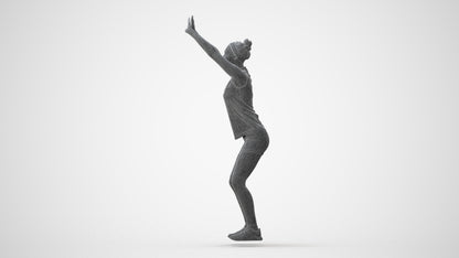 scanned 3D girl sport, photogrammetry people for Enscape and V-Ray, square thumbnail