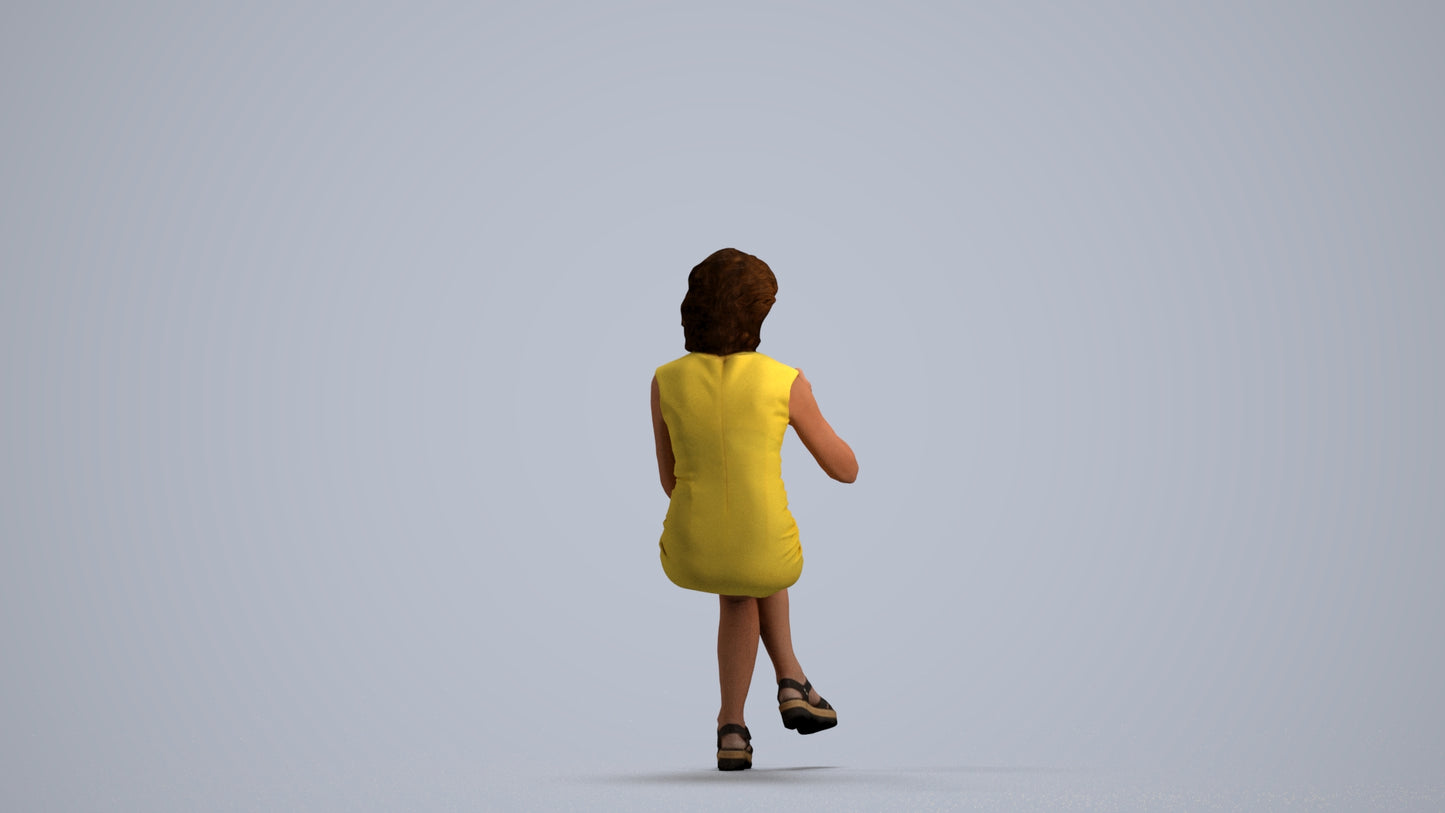 photogrammetry 3D woman business sitting, realistic human model archviz FBX, front view render