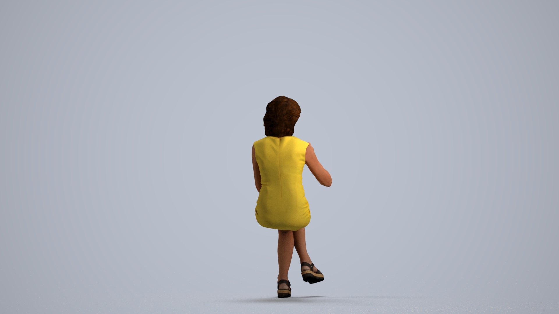 photogrammetry 3D woman business sitting, realistic human model archviz FBX, front view render